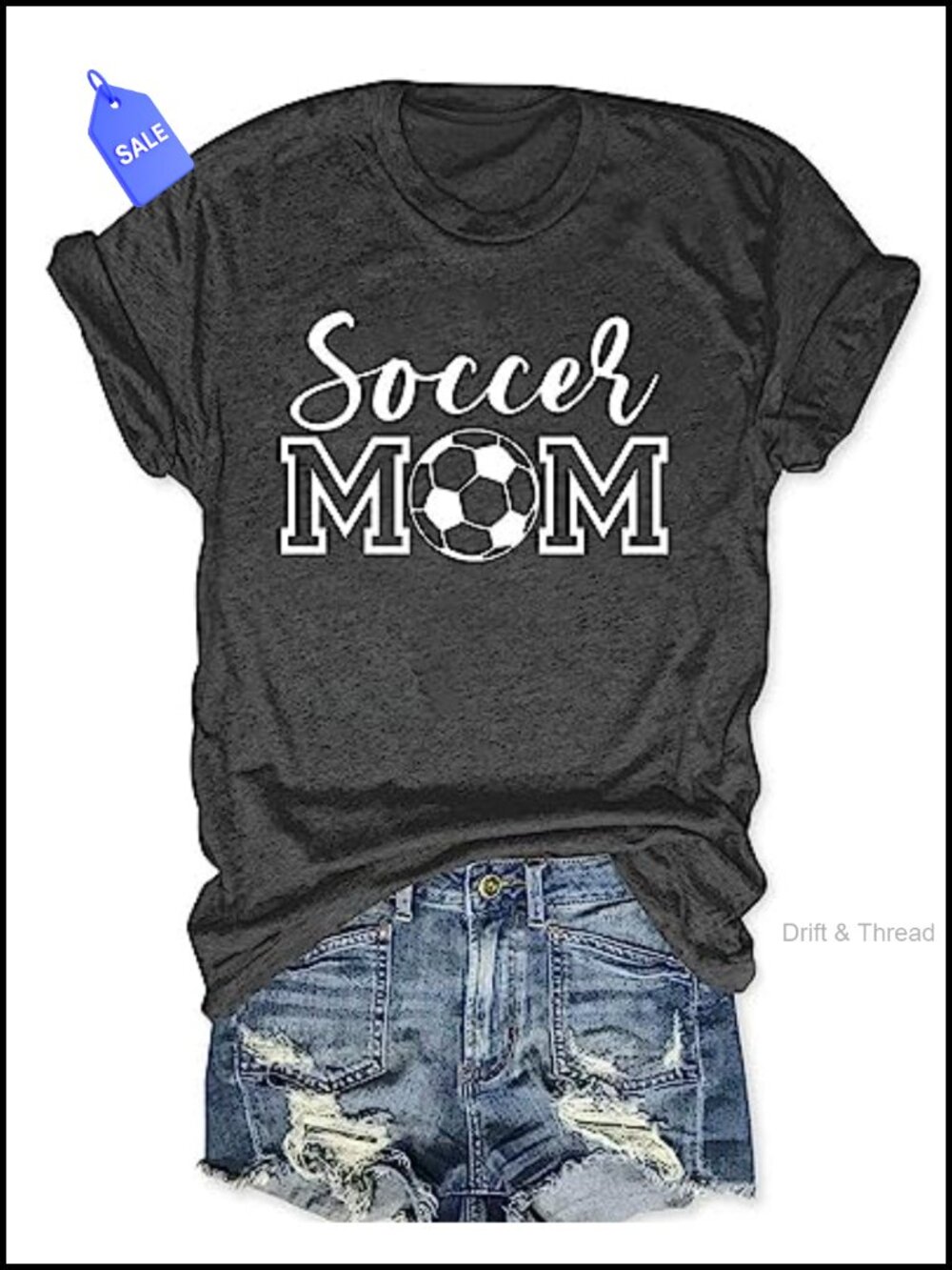 Soccer Mom Graphic Tee Crewneck Short Sleeve Cotton Blend T-Shirt